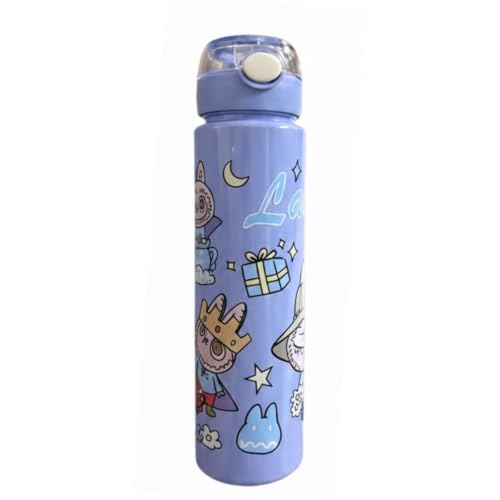 Cartoon Printed Plastic Water Bottle for Kids Leak Proof Flip Cap...