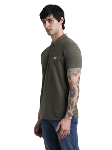 Image of Jack&Jones Men's Cotton Logo Print Slim Fit Polo