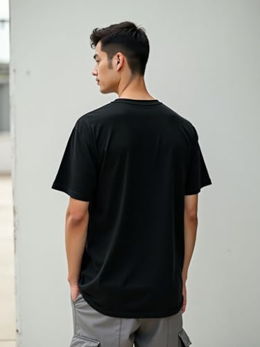 Image of Nobero 100% Cotton Oversized T Shirts for Men Stylish | Oversized Fit | Solid T Shirts for Men 180 GSM Combed Cotton | Round Neck Half Sleeve