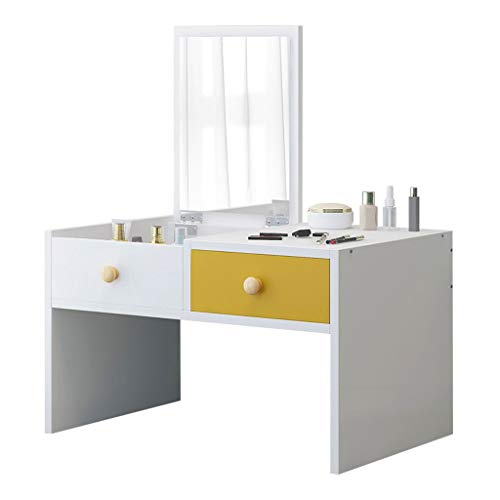 Tocador Fashion Home Mini Tocador con Espejo abatible y 1 cajón Mesa de Centro pequeña y Multifuncional (Color : A) Cover