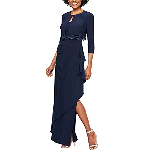 Image of Alex Evenings Women's Empire Waist Bolero Jacket Dress (Petite and Regular Sizes) - Close Out