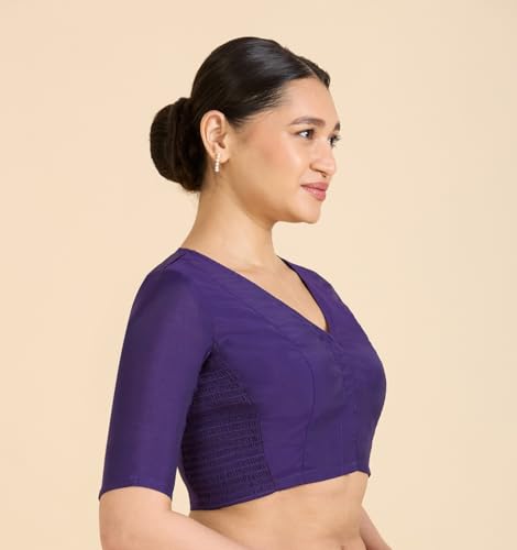 Image of Studio Shringaar Women's Cotton Stretchable (Smocked) Readymade Saree Blouse with Underarm Sweat Pads (Pack of 14 Pads)