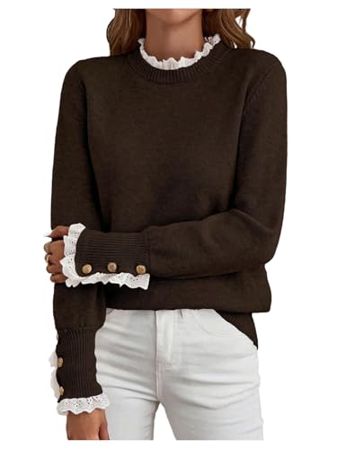 SOLY HUX Women's Mock Neck Peplum Sweater Fall Fancy Sweaters for