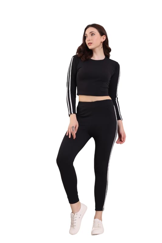 Cozimi Soild Full Sleeve Striped | Round Neck Tracksuit For Women and Girls-picture-17