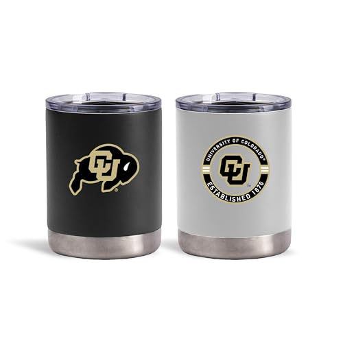 The Memory Company Officially Licensed NCAA - University of Colorado, Boulder 2-Pack Home/Away Lowball (no Handle)
