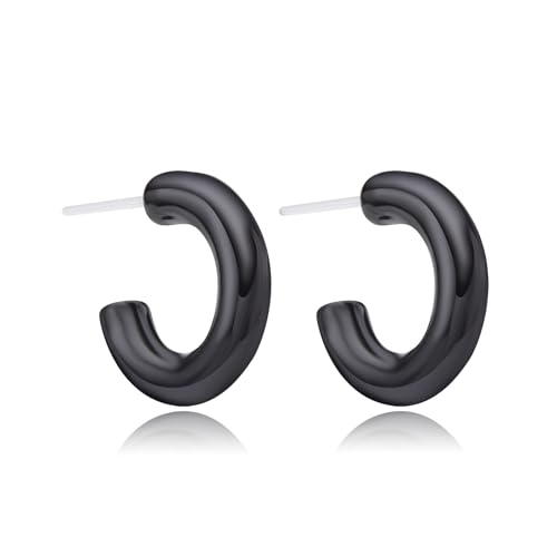 Boucles d'oreilles créoles à tige en céramique et porcelaine en forme de larme pour oreilles sensibles sans métal pour femme, 4mm, Céramique, Pas de gemme