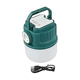 Linterna solar LED para camping, 10 × 4.9 pulgadas, recargable por USB con enfoque de zoom y 4 modos de iluminación para uso en exteriores (C50 verde)