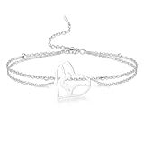 VASSAGO Pulseras de gimnasia regalos de gimnasia pulsera rítmica con dije de corazón bailarina gimnasia equipo de joyería para mujeres hija entrenadora (Plata 2)