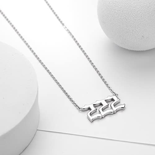 925 Sterling Silver Angel Number Necklace for Women, 000 111 222 333 444 555 666 777 888 999 Necklace Numerology Jewelry Gift4