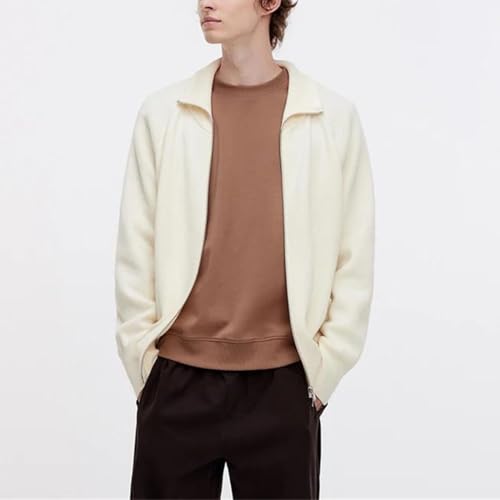 Men’S Knitted High Neck Cardigan Sweater Long Sleeve Zip Pullover Casual Slim Fit Layering Top2