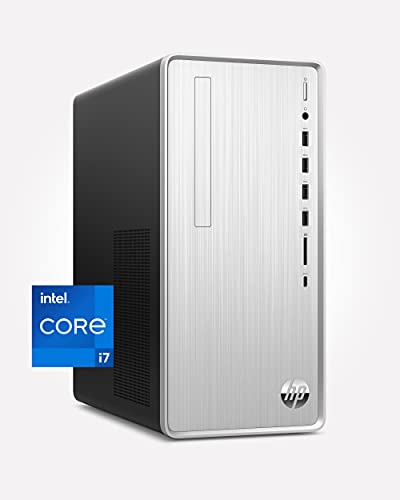 Image of HP Pavilion Desktop PC, 11th Gen Intel Core i7-11700 Processor, 16 GB RAM, 256 GB SSD, 1 TB SATA Hard Drive, Windows 11, Wi-Fi 6 & Bluetooth 5.0 Combo, 9 USB Ports, Sleek Tower (TP01-2070, 2021)