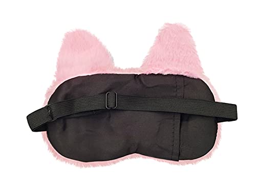 Image of Jenna Sleeping Eye Mask for Sleeping for Women Sleep Mask Blind Fold Eye Cover for Sleep Soft Plush Frog Eye Mask for Kids and Adults Eyemask Lightweight & Durable (FurTomcatPink-Gel)