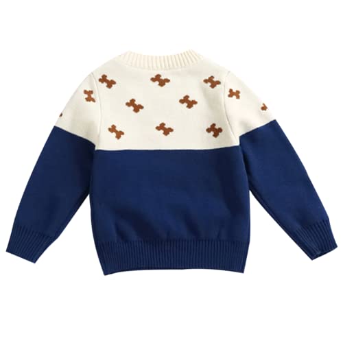 Image of Toddler Baby Boy Knit Sweater Pullover Cotton Cartoon Sweatshirt