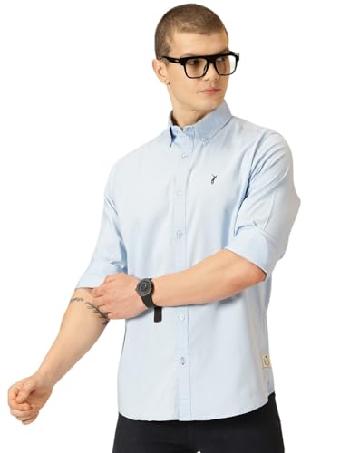 Image of Thomas Scott Men's Cricket Club Collection Classic Regular Fit Twill Shirt | 100% Cotton Long Sleeve Solid Shirt with Button Down Collar (Available in Plus Size)