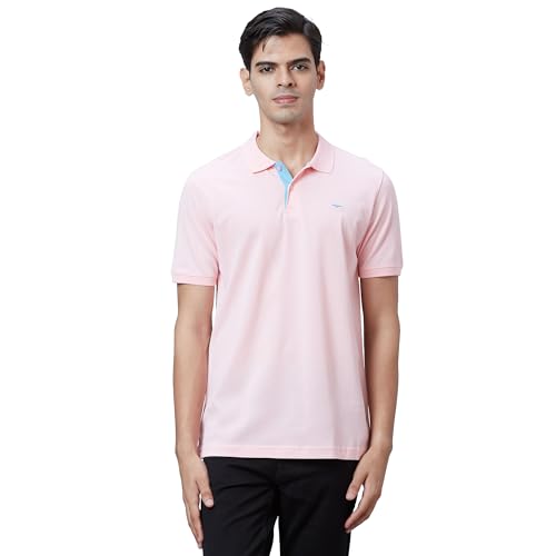 Image of Park Avenue Slim Fit Pure Cotton Print Pattern Polo Neck Casual T-Shirt