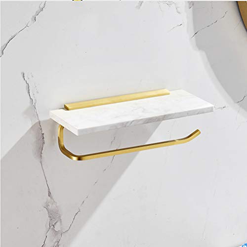 Portarrollos para Papel Higiénico con Estante para teléfono Celular Toallero de baño Mármol Moderno Accesorios de baño Porta Rollos de Papel para baño y Cocina Cover