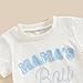 Socutebabe Mamas Boy Baby Clothes Infant Toddler Mama's Boy Girl Outfit Embroidery T-shirt Top And Shorts Set Mothers Day Clothing (Embroidery MAMA BOY, 0-6 Months)