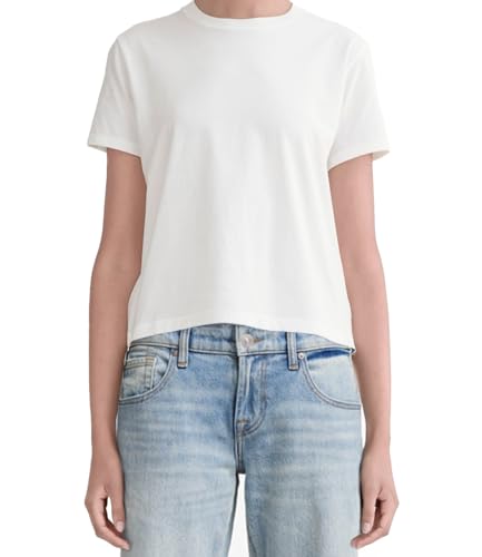 MetHera Women's 100% Cotton Crew Neck T-Shirt - Soft Relaxed Fit Box Cut Casual Tee