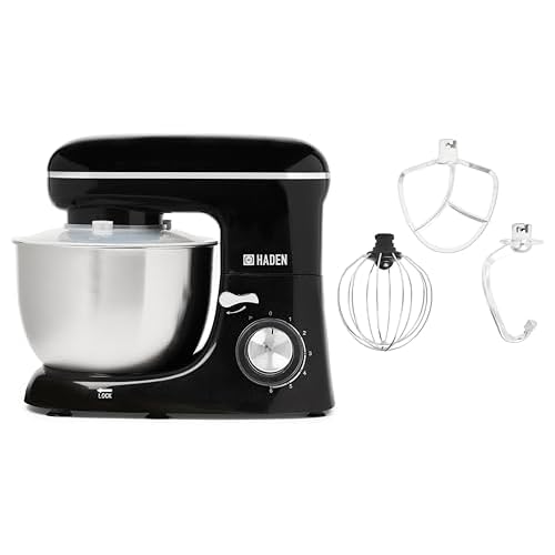 Haden 5L Stand Mixer – 1300W Heavy-Duty Kitchen Mixer with Dough Hook, Whisk & Mixer Blade Attachments, 6-Speed Control, Large Capacity Electric Stand Mixer for Bread, Cakes, and Home Baking