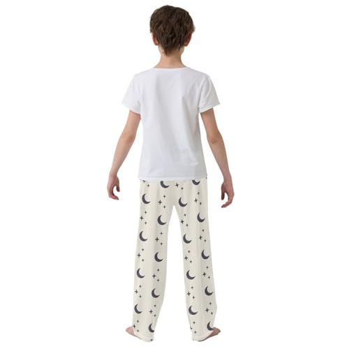 Boys' Pants Moon and Stars Beige Mystical Long Bottoms Jogger Pants Elastic Waist Trousers with Pockets S-XL3
