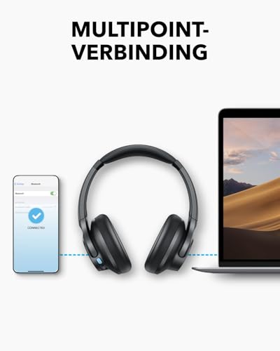 soundcore Q11i draadloze over-ear Bluetooth koptelefoon van Anker, diepe bas, 60 uur speeltijd, hi-res audio, afneembare oorkussens, multipoint-verbinding - Afbeelding 7