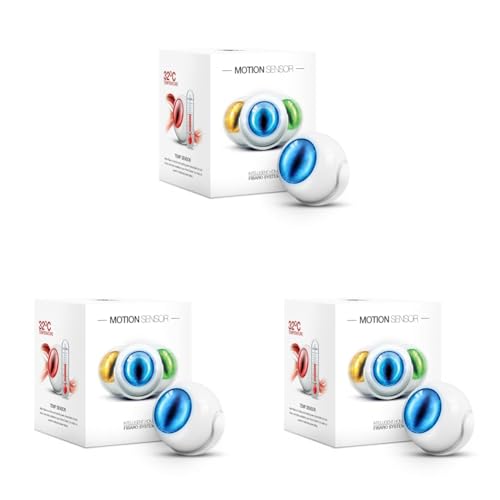 FIBARO Motion Sensor/Z-Wave Plus Multisensor, Temperatur, Lichtintensitätssensor und Beschleunigungsmesser, FGMS-001 (Packung mit 3)