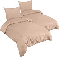 Utopia Bedding Bettwsche 135x200 4teilig - Mikrofaser 2 Bettbezug 135x200 cm + 2 Kissenbezge 80x80 cm - Beige