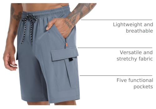 Image of Men's Cargo Shorts Quick Dry Lightweight Stretch Hiking Shorts for Men with 5 Pockets No Lining
