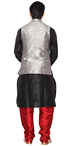 Image of Men's Silk Kurta Pyjama With Waistcoat