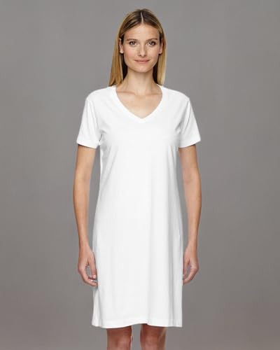 LAT Ladies 100% Cotton Jersey Short Sleeve V-Neck Swim Cover-up Dress (3522)4