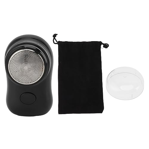 Men's Electric Travel Shaver Mini Rotary Shaver Waterproof Pocket Size Beard Trimmer Cordless USB C Rechargeable Close Shave Small Shaver 400mAh Battery for Car Travel (Electroplated Black)