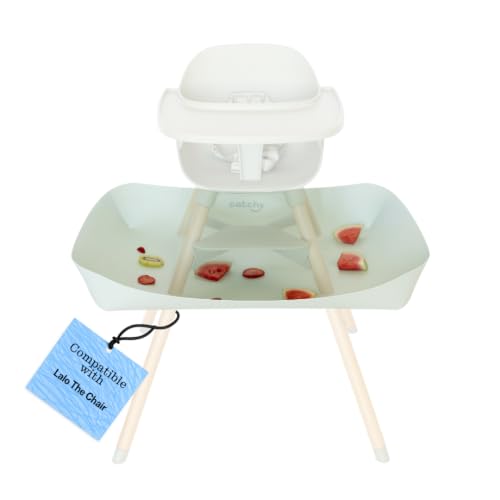 CATCHY -Food Catcher- Compatible with Lalo The Chair High Chair +11 Other High Chairs -Highchair Sold Separately- Baby &amp; Toddler Food &amp; Mess Catcher -Premium Linen Inspired- Under High Chair Accessory