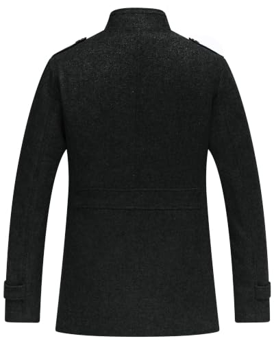 Image of Wantdo Men's Wool Blend Jacket Stand Collar Windproof Pea Coat