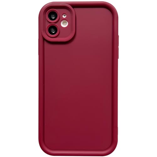 Image of Puxicu Slim Case for iPhone 11, Enhanced Camera Protection, Shockproof Skin-Friendly Touch Soft Case Cover for iPhone 11 Phone 6.1 inch, Wine Red
