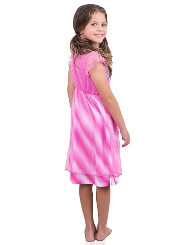 Barbie Girls Pink Sparkle Better Together Dress Up Nightgown, Toddler Sizes 2T-102