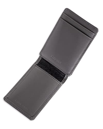 Calvin Klein Men's RFID Magnetic Front Pocket Leather Wallet, Grey, One Size2