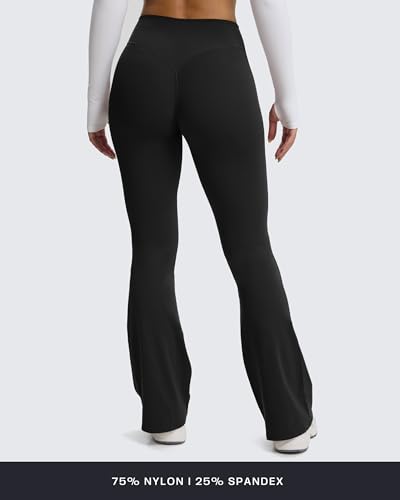 Aoxjox Flare Leggings for Women Hidden Scrunch Butt Lifting High Waisted Wide Leg Yoga Pants 30"/32"/34"3