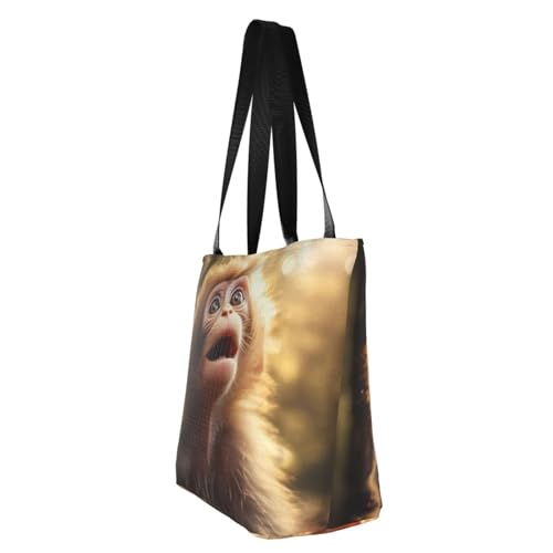 Cute Monkey Print Comfortable Shoulder Bag Summer HandbagTravel Beach Work Daily Use Versatile Carry4