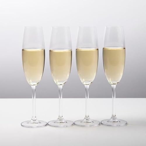 Image of foresta Luxurious Stemmed Champagne Glasses Set of 6 (170ml), Sparkling Wine Glasses Set for Home Party || Wedding || Anniversary || Birthday || Christmas