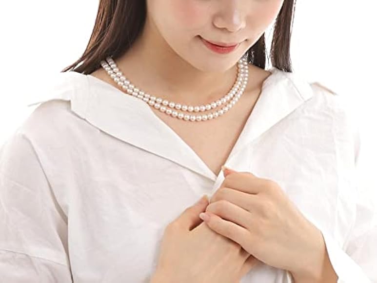 Amazon | アコヤ本真珠二連ネックレス/6.0-6.5mm/ホワイト 