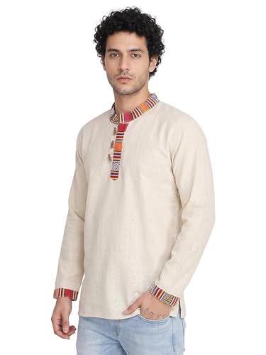 Generic The MAKKI Trends Bhutani Kurta, Beige, M - Image 2