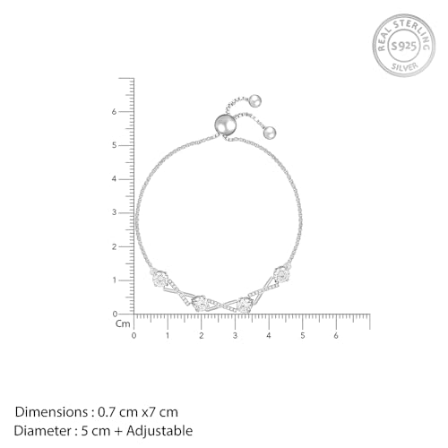 GIVA 925 Silver Zircon Excess Bracelet, Adjustable |Gifts for Girlfriend, Gifts for Women & Girls| With Certificate of Authenticity and 925 Stamp |... - Image 5