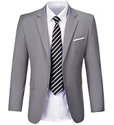 Aowdoy Men's 3-Piece Slim Fit Tuxedo Suit 2 Buttons for WeddingsProm Business