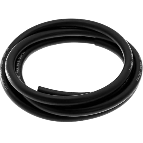 Image of Meskular 10mm Fuel Line Hose 1M, with 10mm ID x 17mm OD, Reinforced NBR Rubber Hose for Petrol, Oil, Diesel, Brake Fluid Transfer, Used in Tracks, Cars, Engines