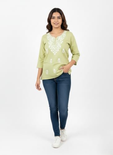 Image of Women's Rayon Kashmiri Embroidered Short Kurti | Stylish and Comfortable Kashmiri Short Kurti Tops for Casual Or Special Occasions | Pack of 2 Combo |