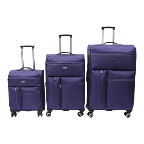 Image of Cassia Soft Luggage Spinner Suitcase – Lightweight Travel Bag with 360° Smooth Wheels, Ripstop Polyester & PU, Expandable Carry-On or Checked Luggage