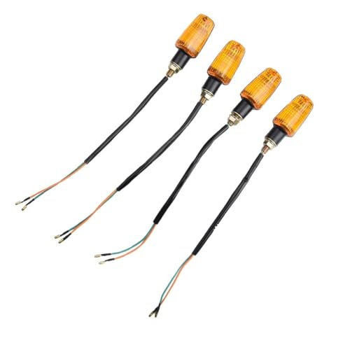 Clignotants de moto 12V lot de 4 feux de signalisation orange avec lentille ambre