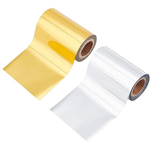 SUPERFINDINGS 2 Colores Caliente Papel de Estampación 66Ftx3.15in Transferencia de calor de papel de aluminio metálico de oro de plata para Foil Calor Foil Artesanía DIY Grabado en relieve Tarjetas | Ya disponible en tu tienda friki favorita! En mundofriki.es!