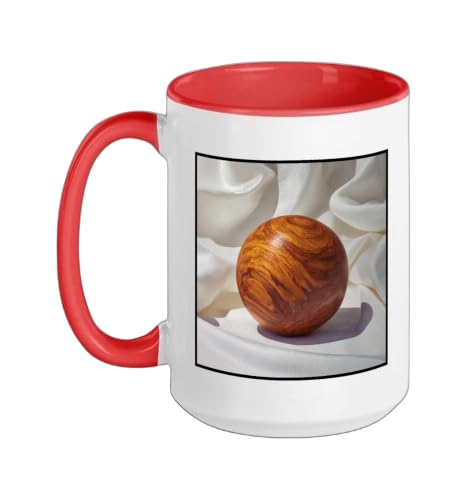 Spherical Orbit Geometry Planet Sphere Ceramic Mug, Red/White, 15oz