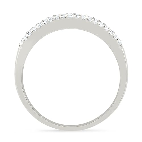 DGOLD 10KT White Gold Baguette and Round Diamond Fashion Ring (1/4 cttw)3